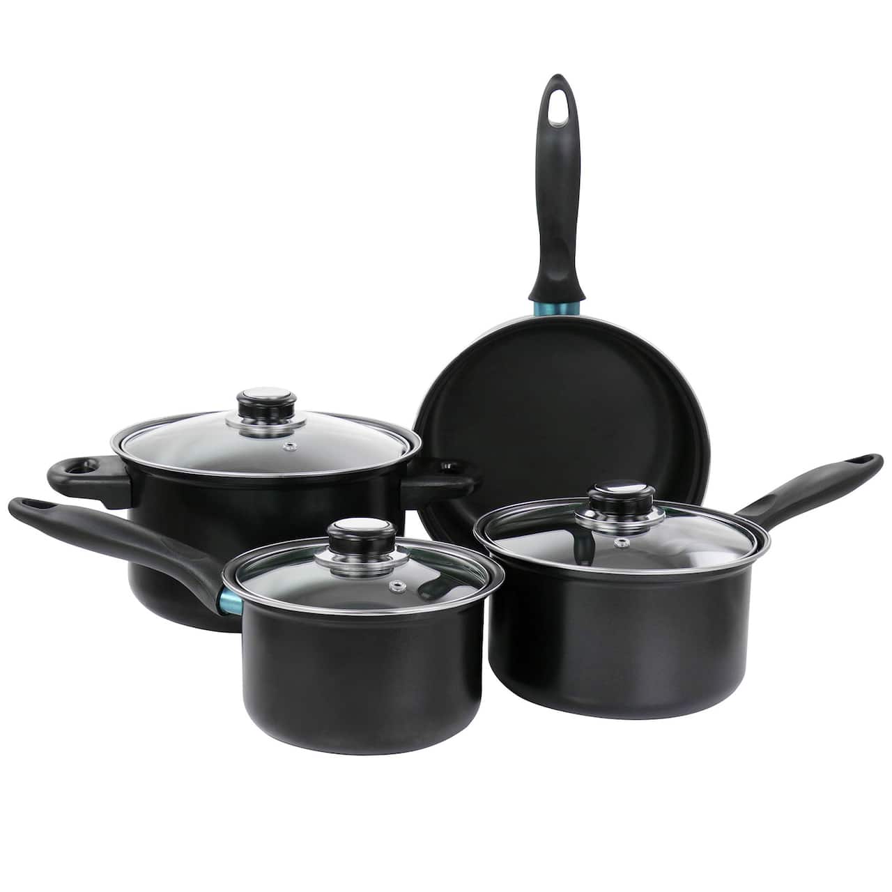 Gibson Home® Newton 7-Piece Black Carbon Steel Cookware Set
